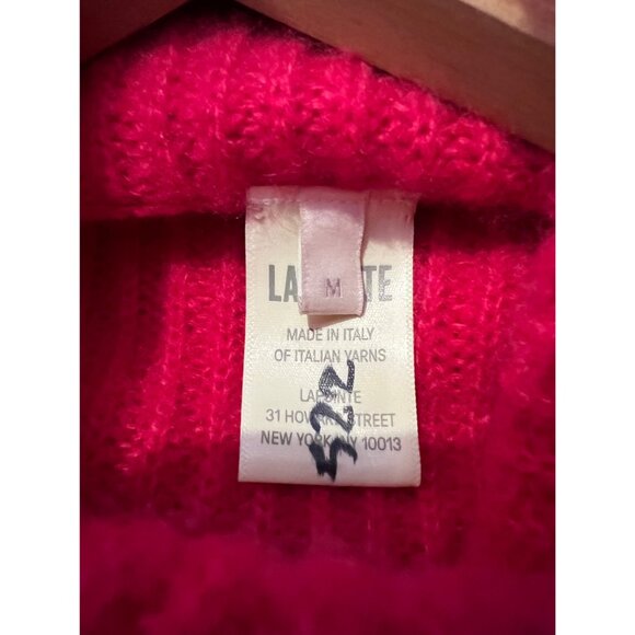 LAPOINTE hot pink cropped cashmere silk sweater size M - Picture 6 of 7